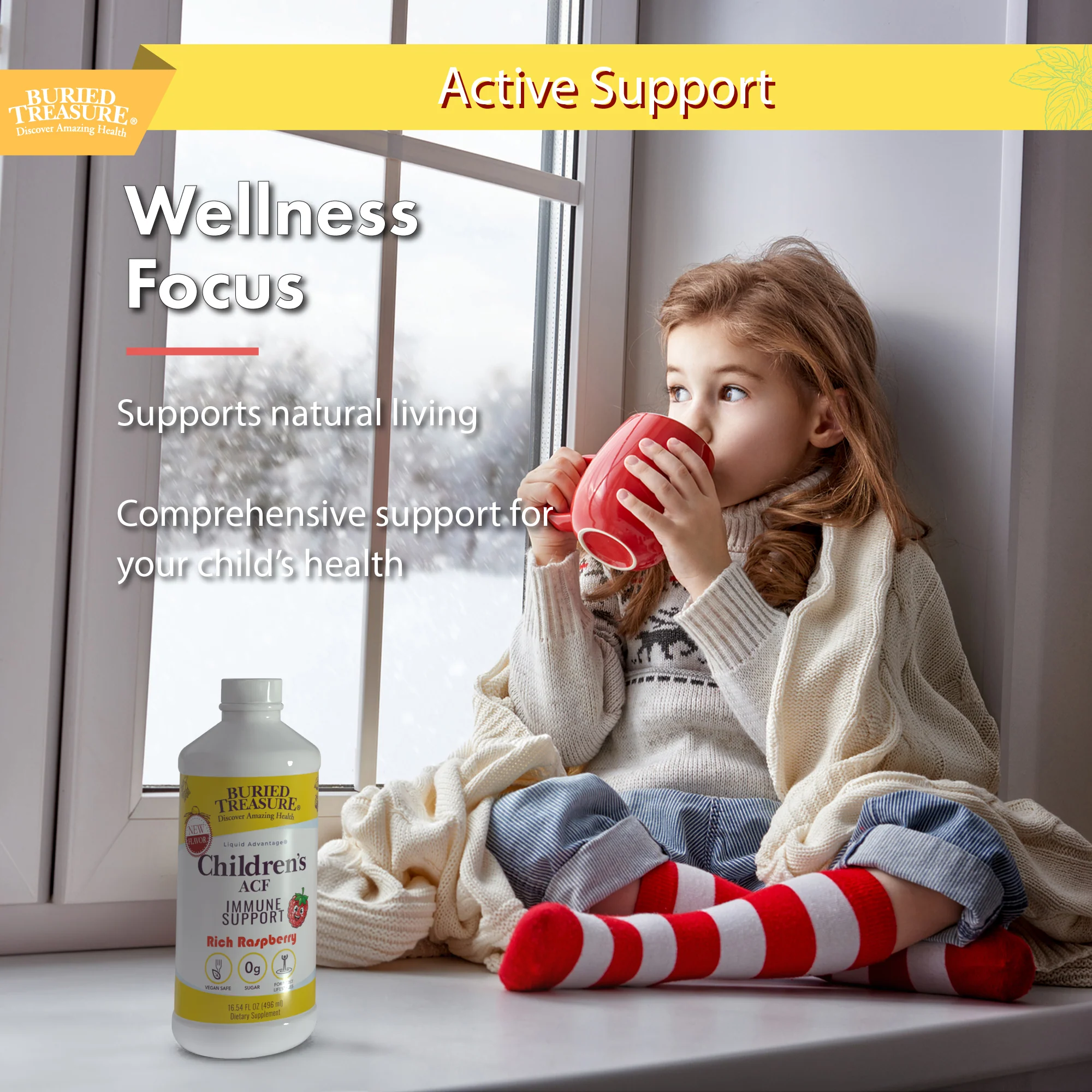 Buried Treasure Liquid Nutrients® ACF Children’s – Liquid Immune Support for Children | Raspberry Flavor | Sugar-Free - Image 4