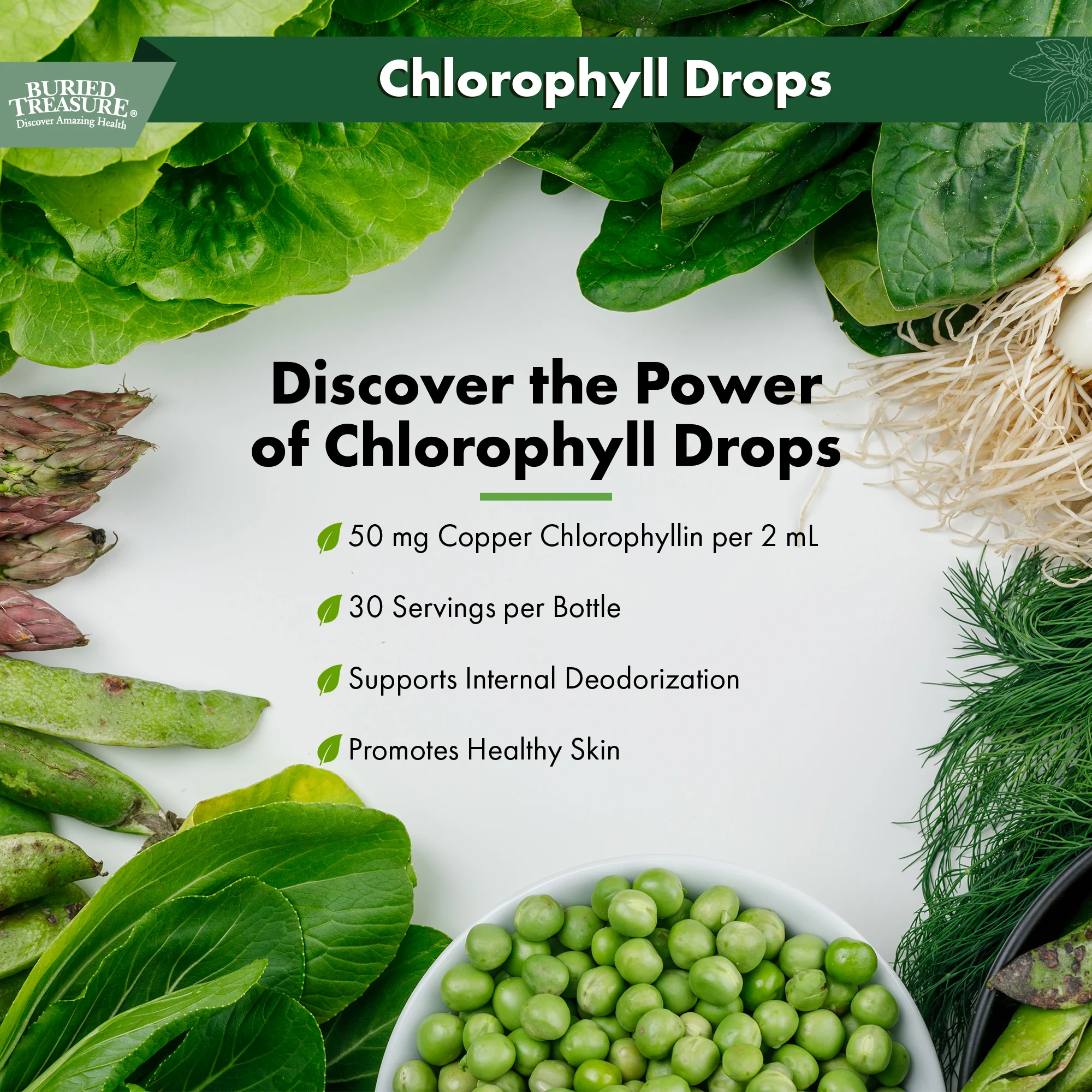 Buried Treasure Liquid Nutrients Chlorophyll Drops, 50 mg per Serving, 2 oz (30 Servings) - Image 3